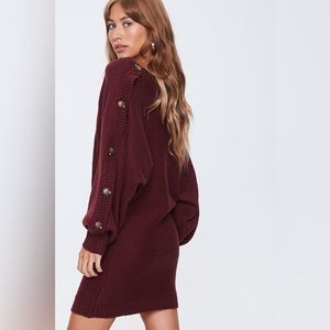 FOREVER 21 Wine Sweater Dress